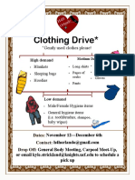 H4H Clothing Drive Flyer