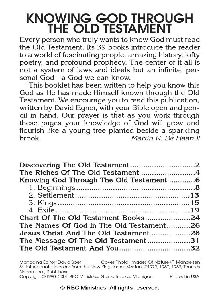 Knowing God Through The Old Testament | PDF | Adam And Eve | Jehovah