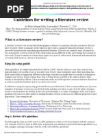 Guidelines For Writing A Literature Review