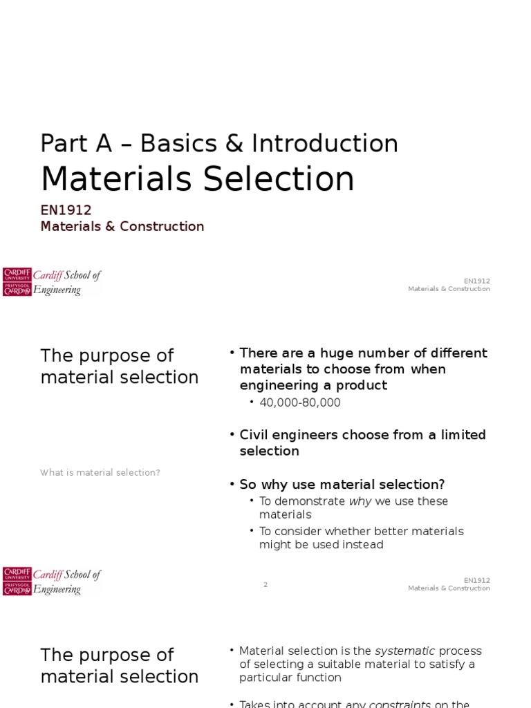 Material Selection in Engineering Design | PDF | Strength Of Materials ...
