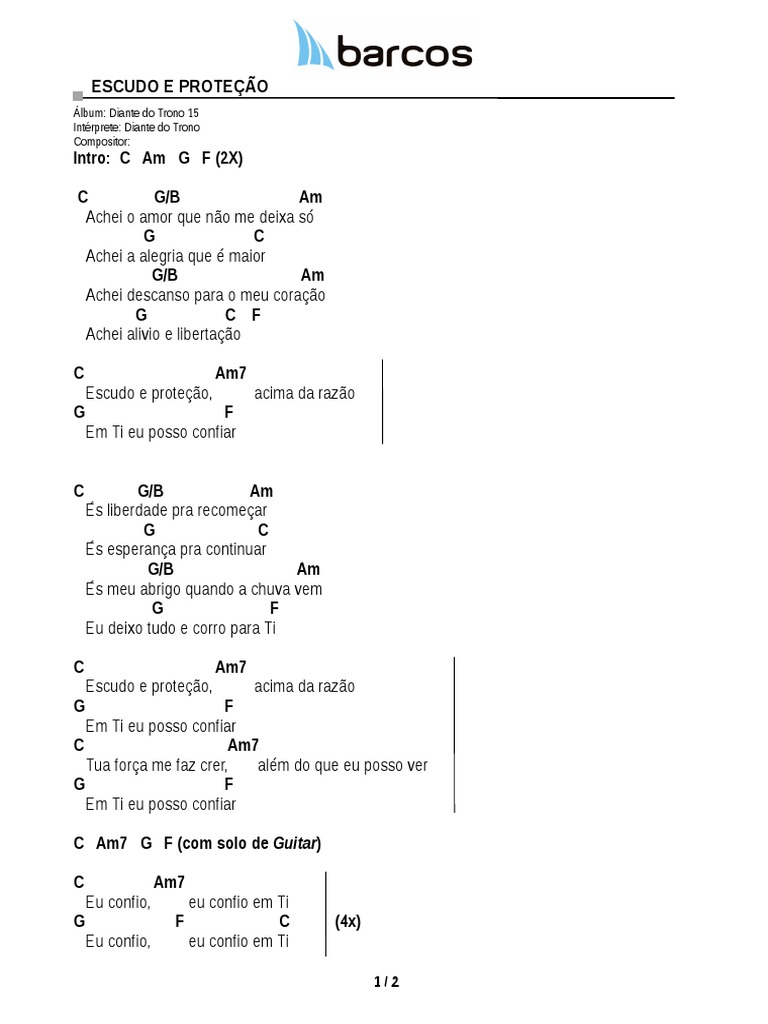 Cifra Escudo e Proteção DT PDF