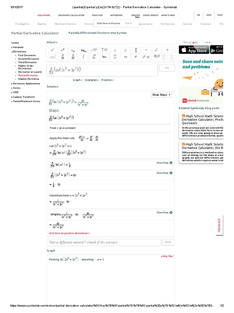 (_partial)_(_partial y)(ln(2x^3+3y^2)) - Partial ...