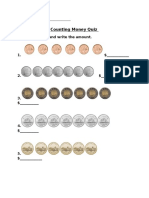 Counting Money Quiz: Count The Coins and Write The Amount