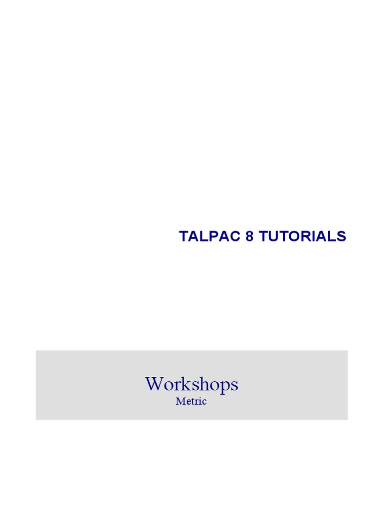 TALPAC 8 User Tutorial Guide | PDF | Loader (Equipment) | Truck