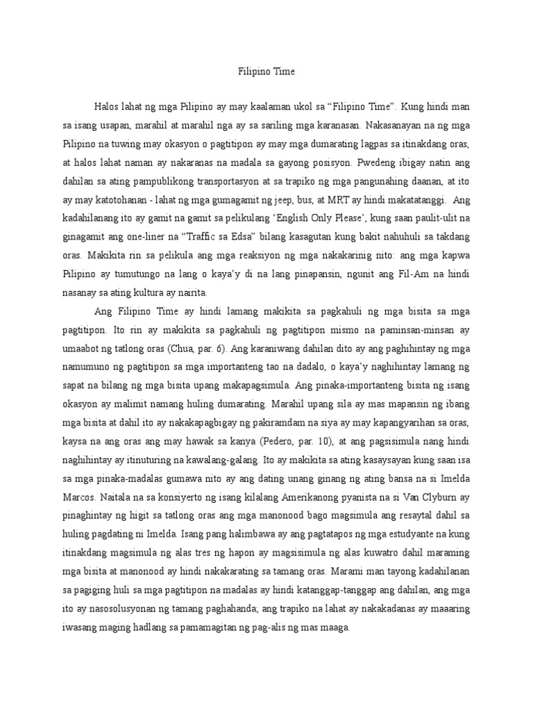 Filipino Time PDF