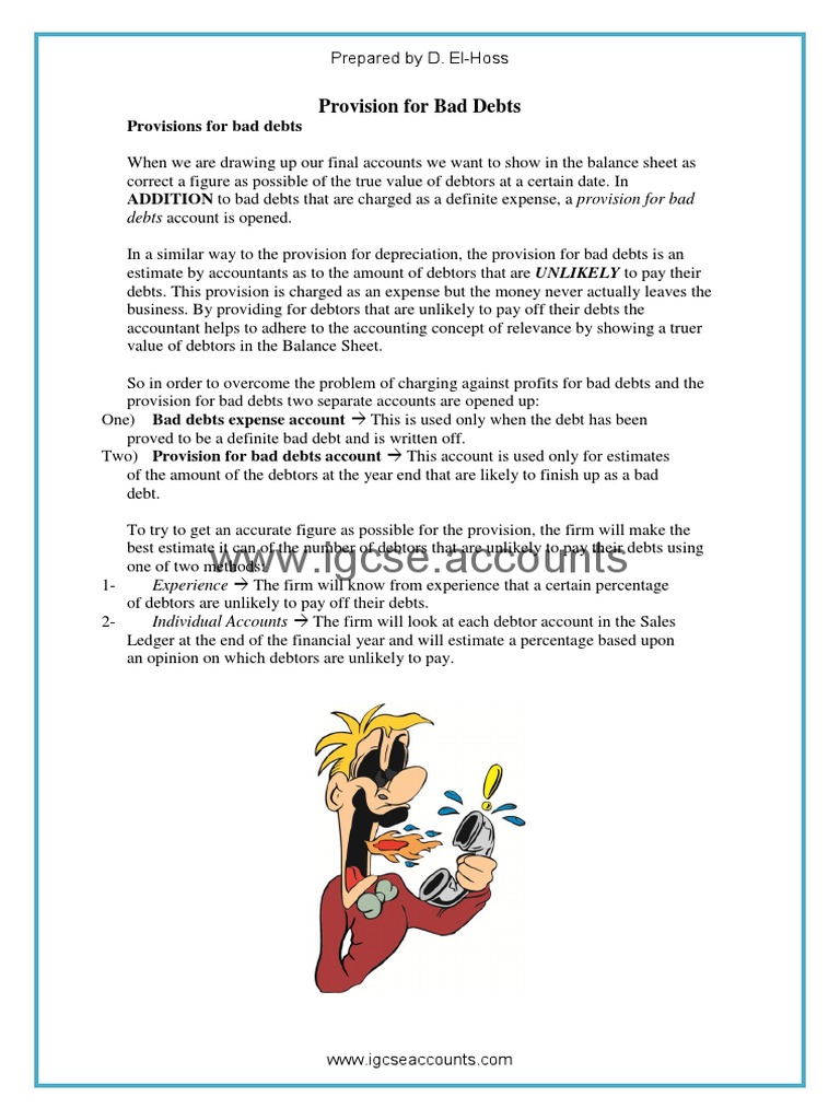 026.provision For Bad Debts PDF | PDF | Bad Debt | Debits And Credits