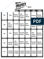 Insanity Workout Calendar Month 1 PDF