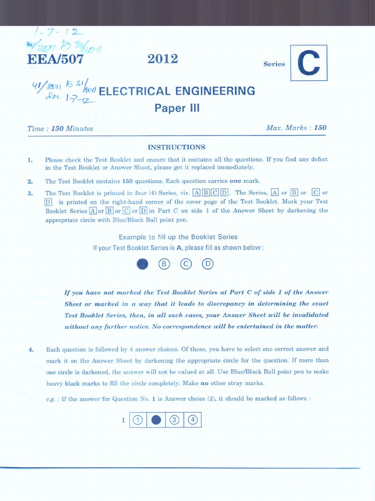 Aee - Electrical Engineering Paper - III | PDF