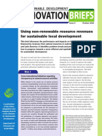 Using Non-Renewable Resource Revenues For Sustainable Local Development