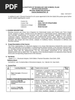 S. No. Learning Objective Lec. Nos. Topics To Be Covered Ref. To Chap Basic Concepts of Structural