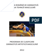 Programa de Clasificare Gimnastica Artistica Masculin 2012