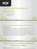 Unit 4 Plant and Inorganic Nutrients