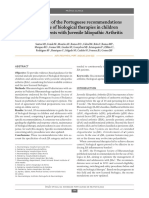2016 Update of The Portuguese Recommendations For The Use of Biological Therapies in Children and Adolescents With Juvenile Idiopathic Arthritis