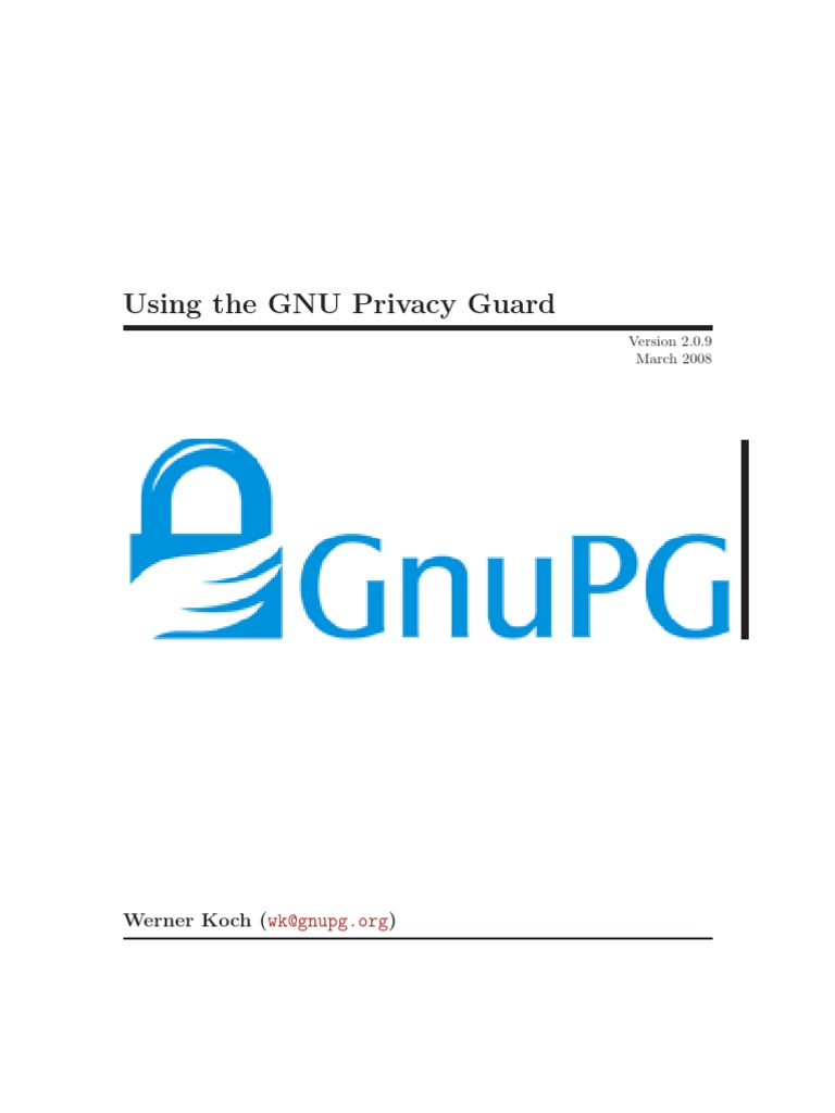 Using The GNU Privacy Guard PDF Command Line Interface Cryptography