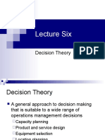 Lecture Six Decision Theory