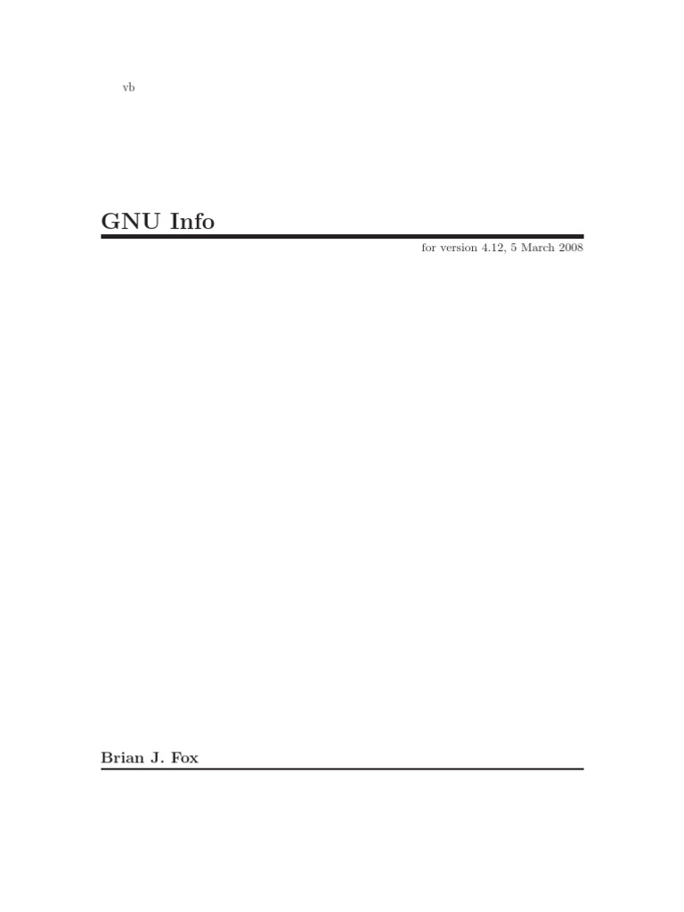 GNU Info For Versión 4.12,5 | PDF | Free Software | Command Line Interface