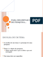 5 - para Delimitar Um Tema de Pesquisa