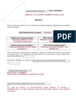 Modelo Aumento Capital Suscrito Pagado Certificacion Revisor Fiscal Contador