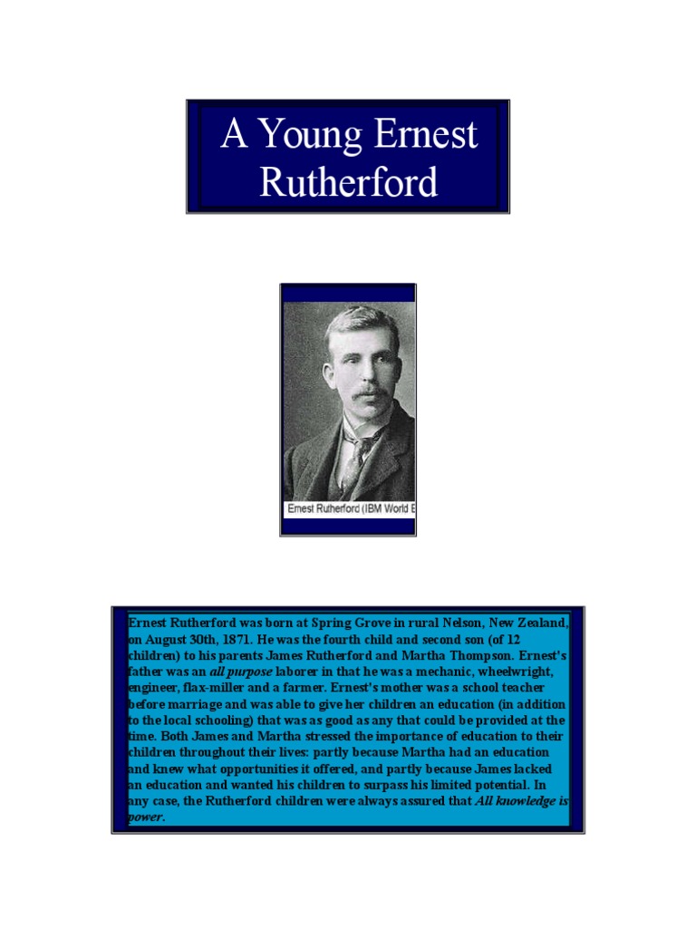 A Young Ernest Rutherford | PDF | Atoms | Radioactive Decay