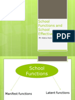 School Functions and School Effectiveness