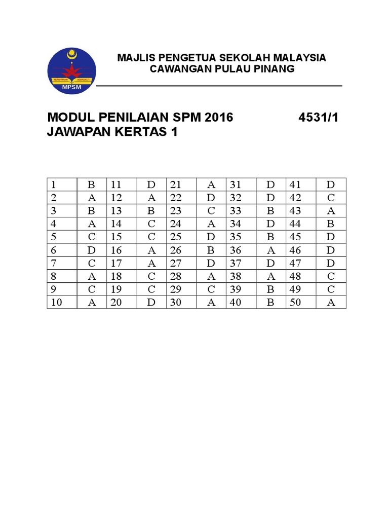 Jawapan Modul Fizik Kertas 1