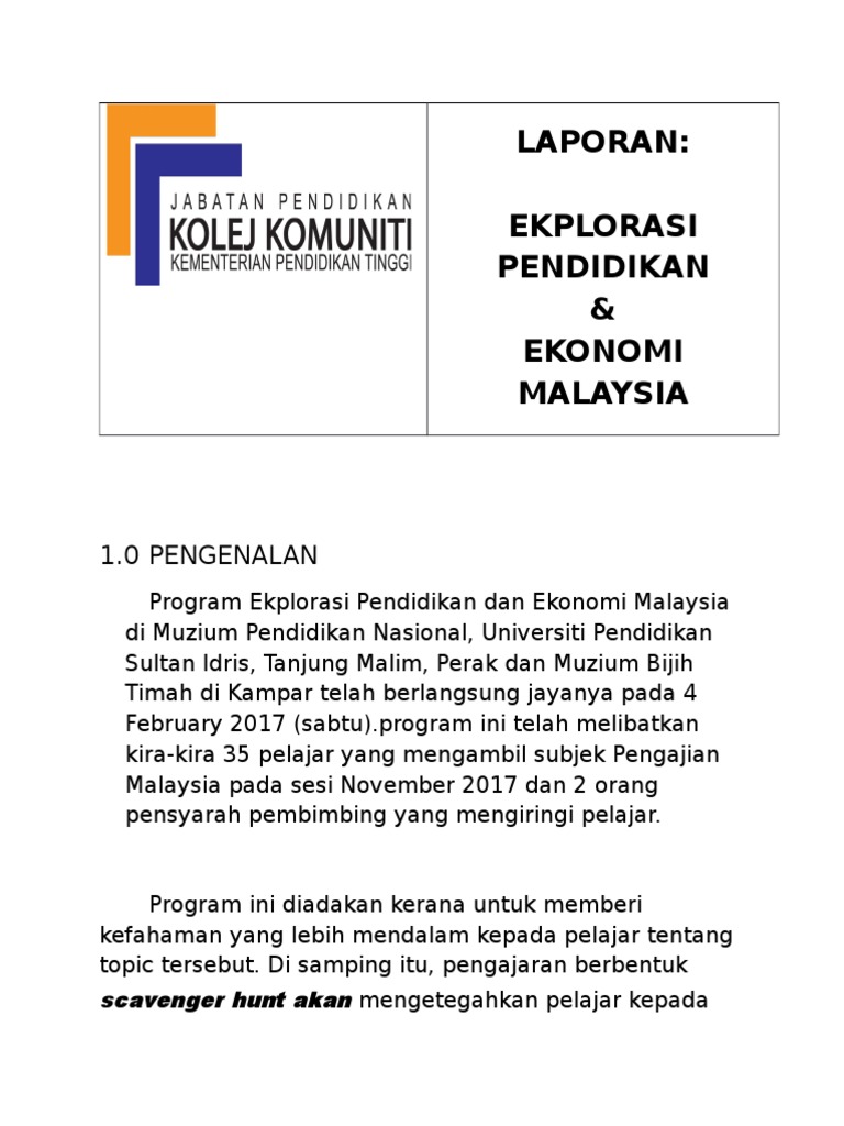 Contoh Laporan Lawatan  PDF