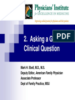 Asking A Good Clinical Question