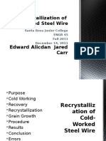 Recrystallization of Cold-Worked Steel Wire