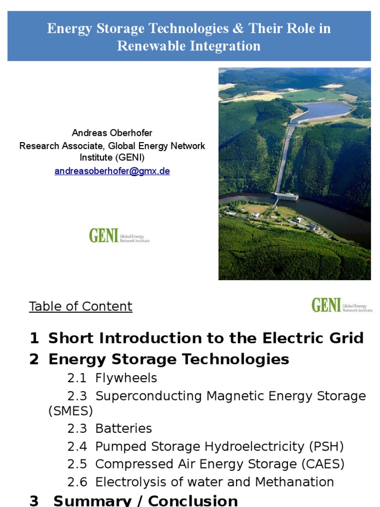 Energy Storage Technologies | PDF | Energy Storage | Energy Production