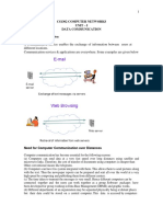 Cs1302 Computer Networks Unit - I Data Communication Need For Communication