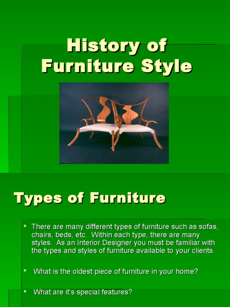 History of Furniture Style PDF