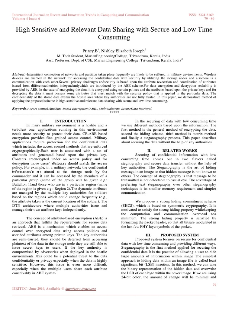 Secure Data Sharing in Military Networks | PDF