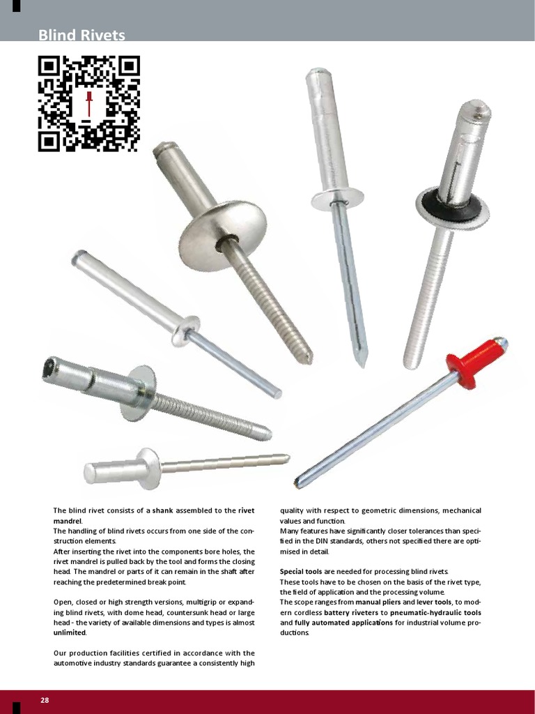 Blind Rivets VVG Fasteners 2016 2017 PDF Rivet Strength Of Materials