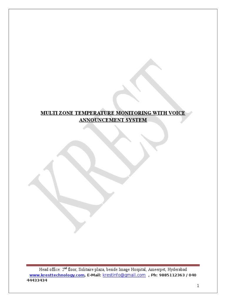 MultiZone Temperature Monitoring System with Voice Announcement