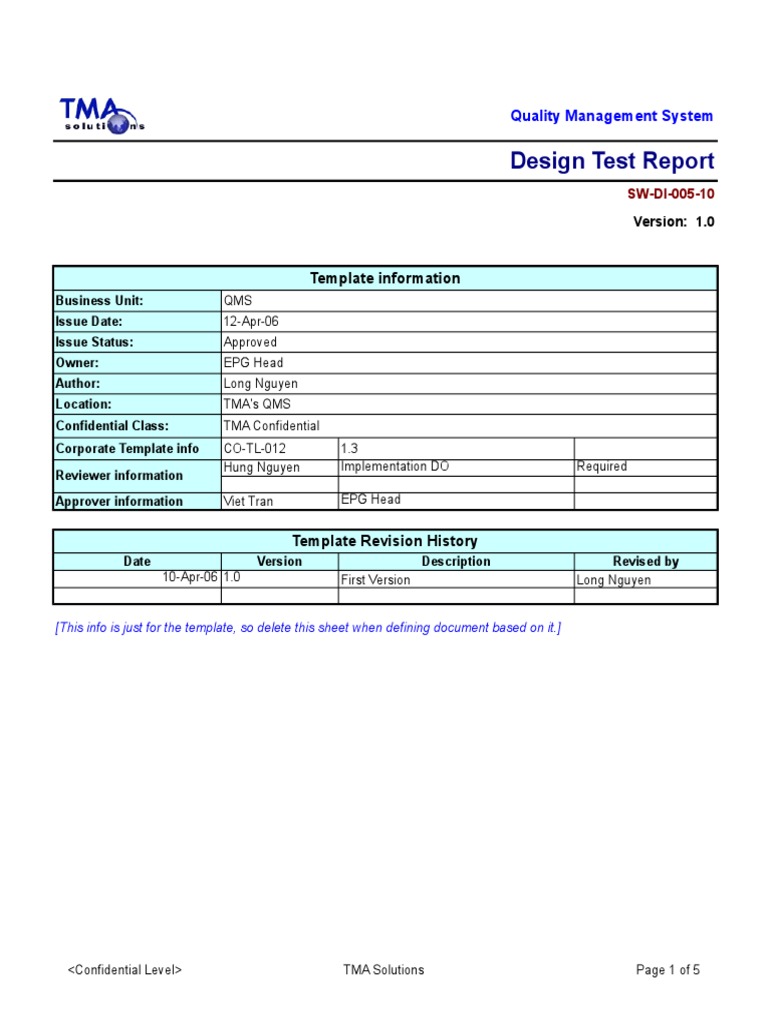 Test Report Template PDF Systems Engineering Computer Engineering Test report template pdf systems engineering computer engineering