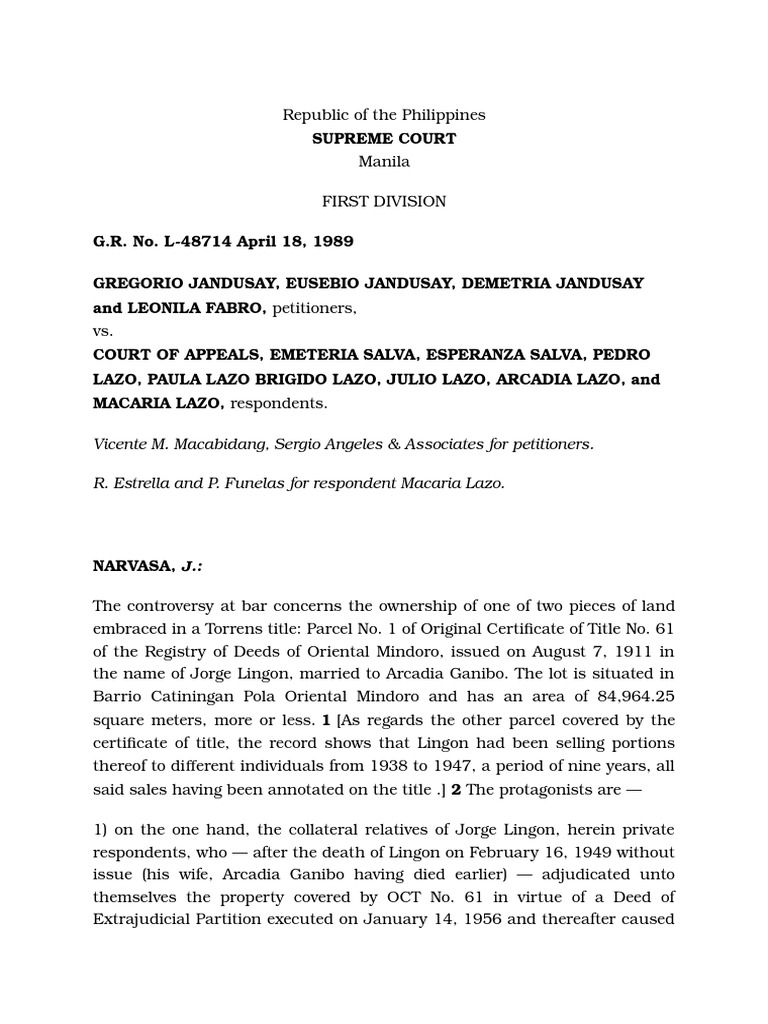 Supreme Court Ruling on Land Ownership Case | PDF | Lawsuit | Evidence