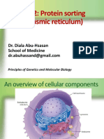 Lecture 2: Protein Sorting (Endoplasmic Reticulum) : Dr. Diala Abu-Hsasan School of Medicine