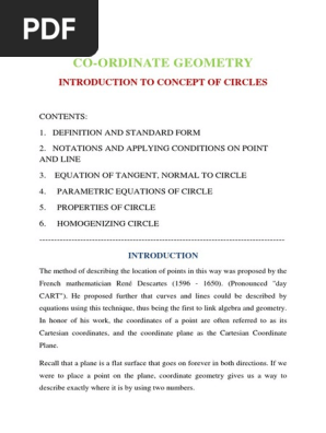 Circles Pdf Circle Analytic Geometry
