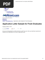 Application Letter Sample For Fresh Graduates - JobStreet Philippines