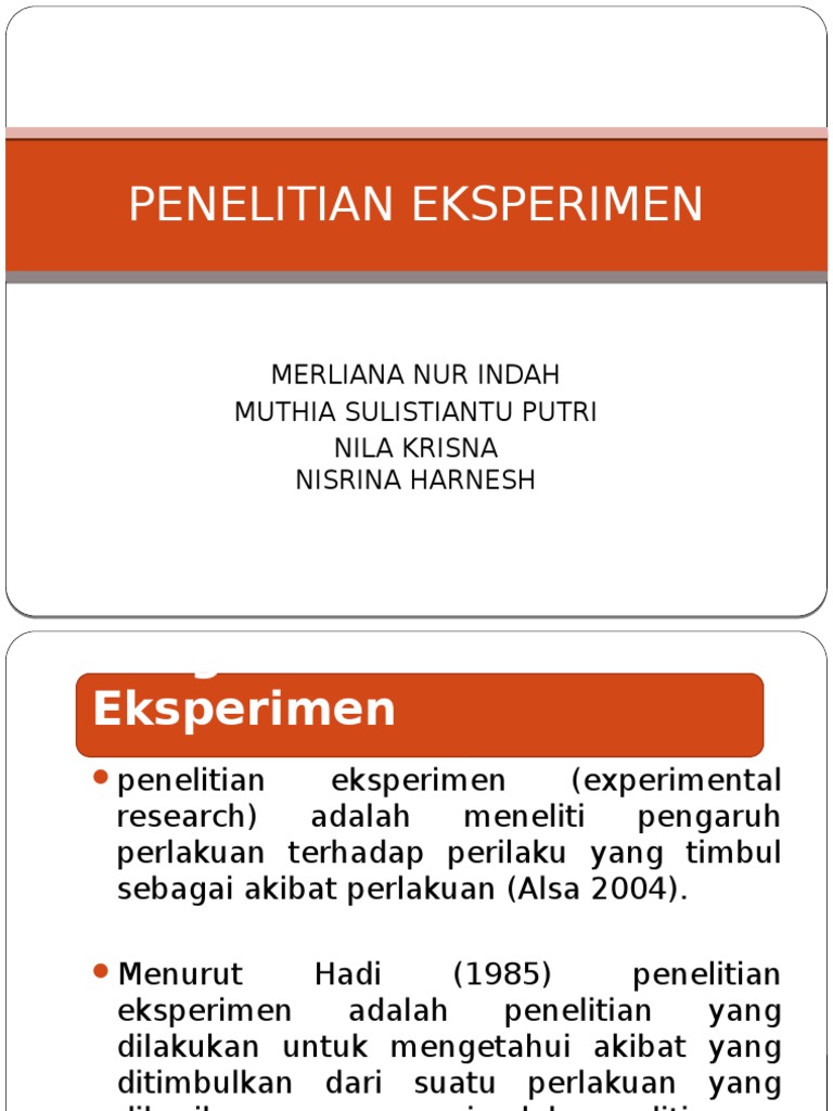 PENELITIAN EKSPERIMEN