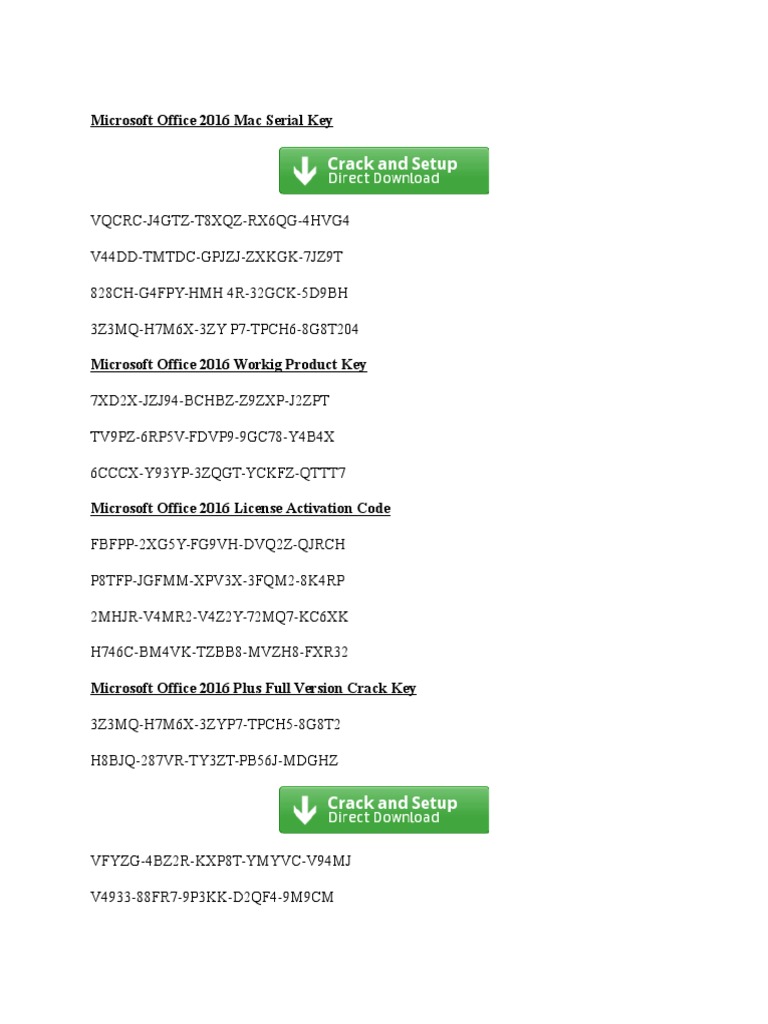 Microsoft Office 2016 Mac Serial Key (IJAN) PDF