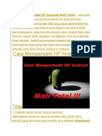 Cara Memperbaiki HP Android Mati Total