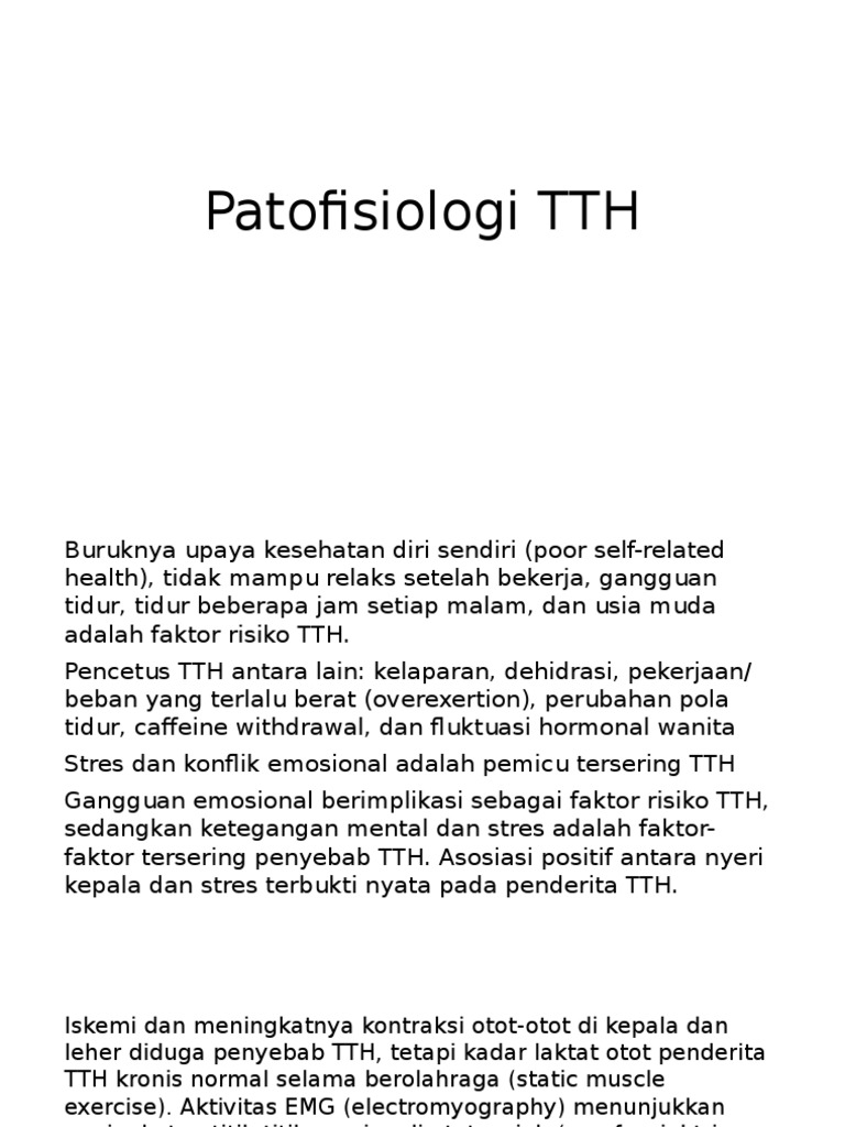 Patofisiologi Tipe Nyeri Kepala TTH | PDF