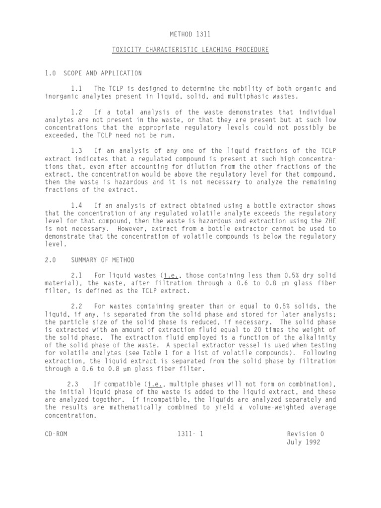 Epa method 1311 pdf pdf filtration solid