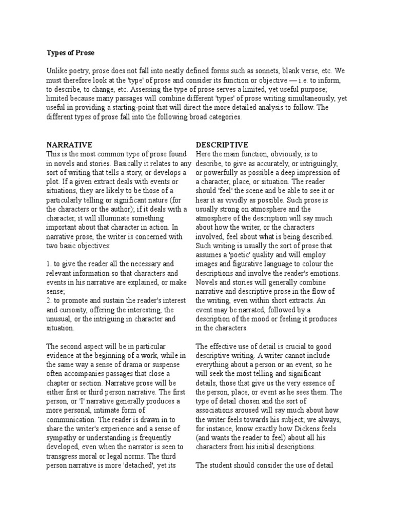 Descriptive prose essay picture