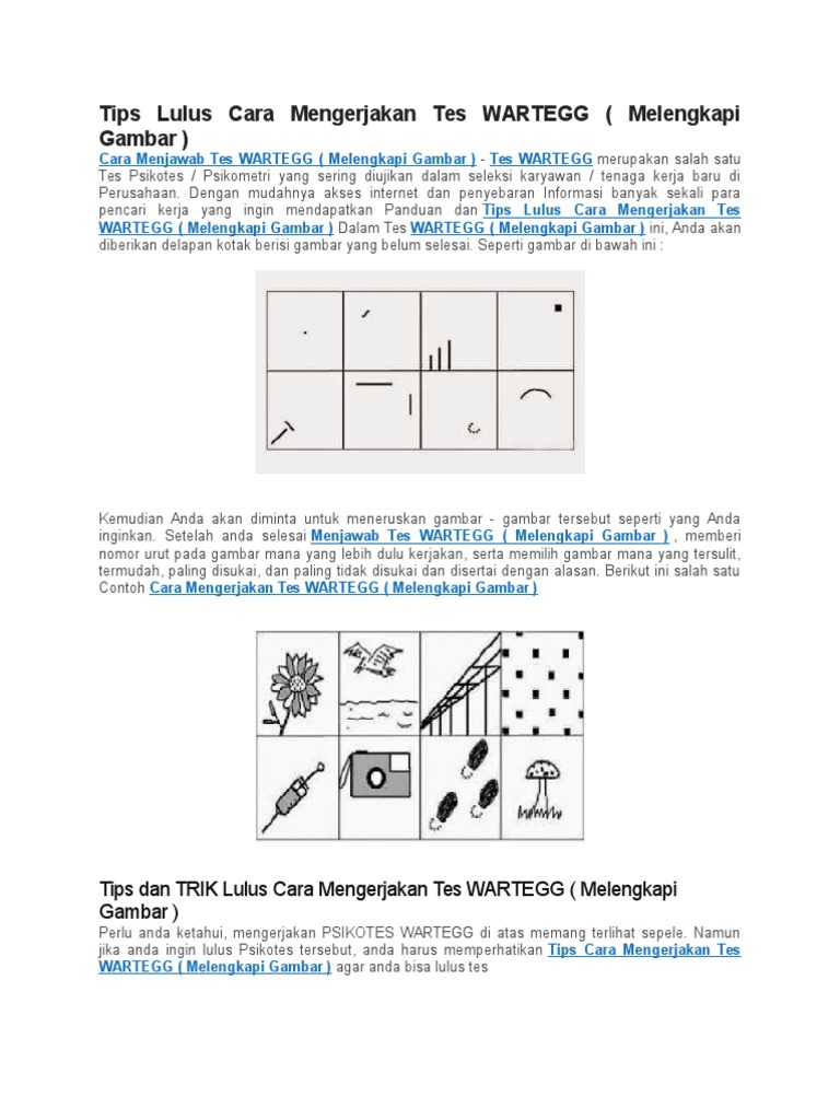 Tips Lulus Cara Mengerjakan Tes WARTEGG PDF