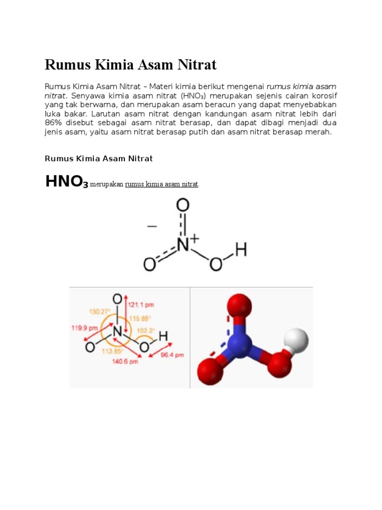 Struktur Kimia Nitrat