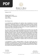 Miles letter regarding TxDOT minority and women-owned businesses