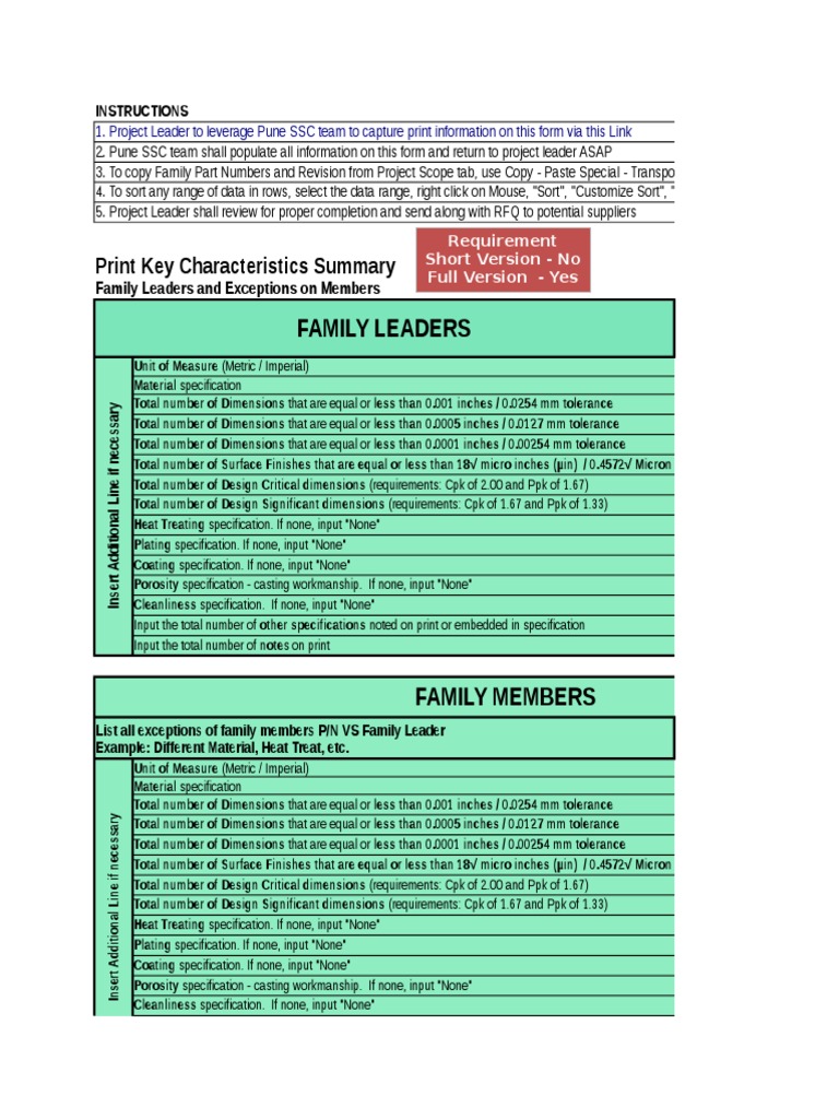 Supplier Development Form Instructions | PDF | Engineering Tolerance ...