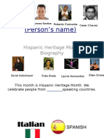 (Person's Name) : Hispanic Heritage Month Biography